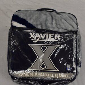 NCAA Xavier Musketeers Royal Plush Raschel Blanket New 60" x 89”